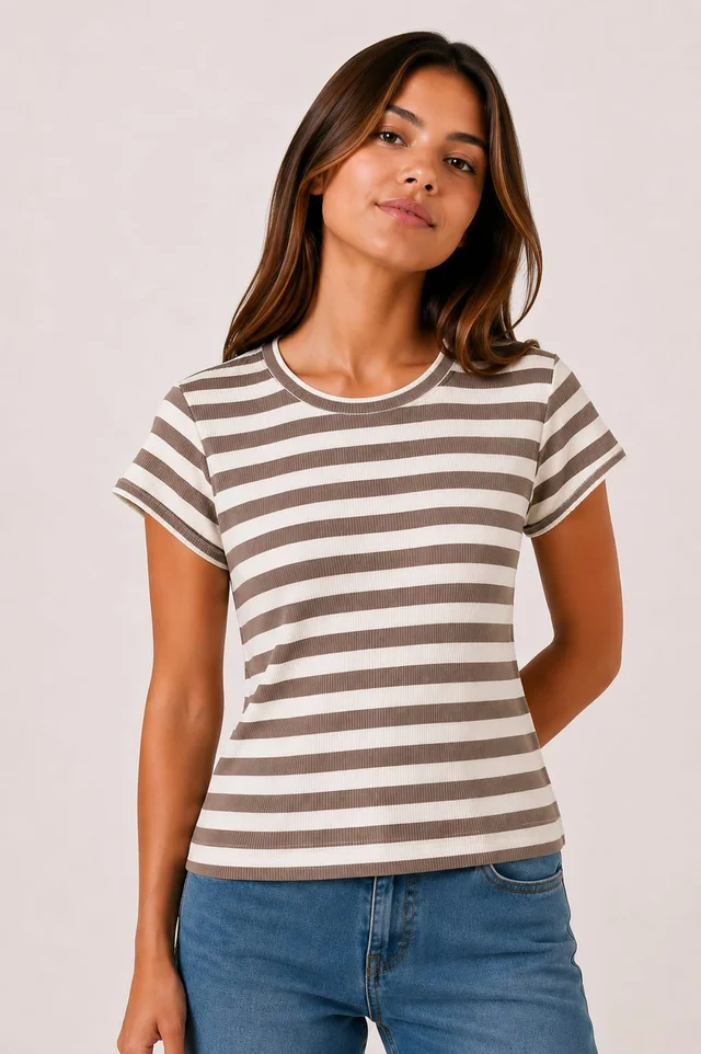 Remera Manga Corta Rayada Teens