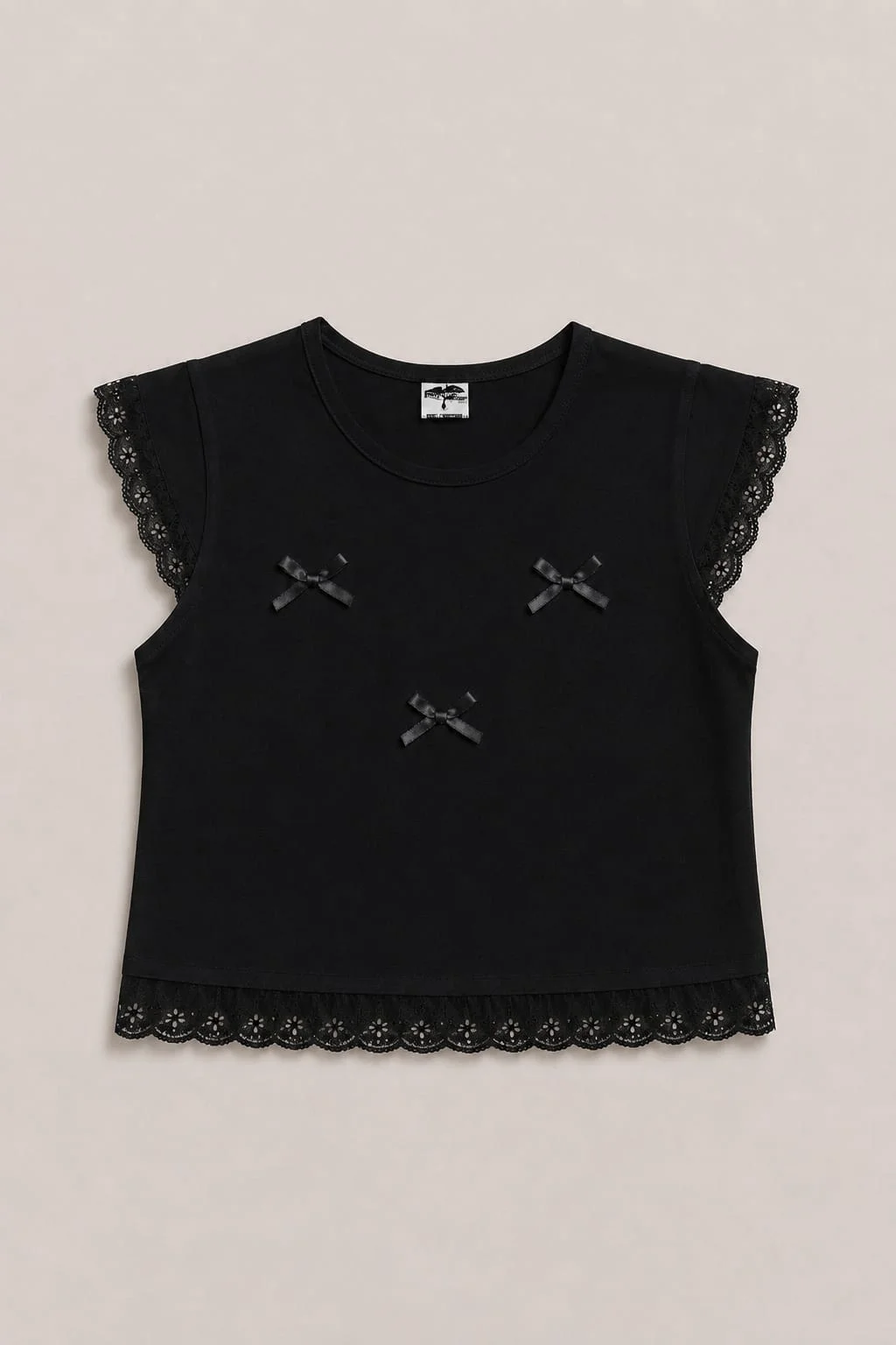 Remera Manga Corta Brodery Moñitos Kids