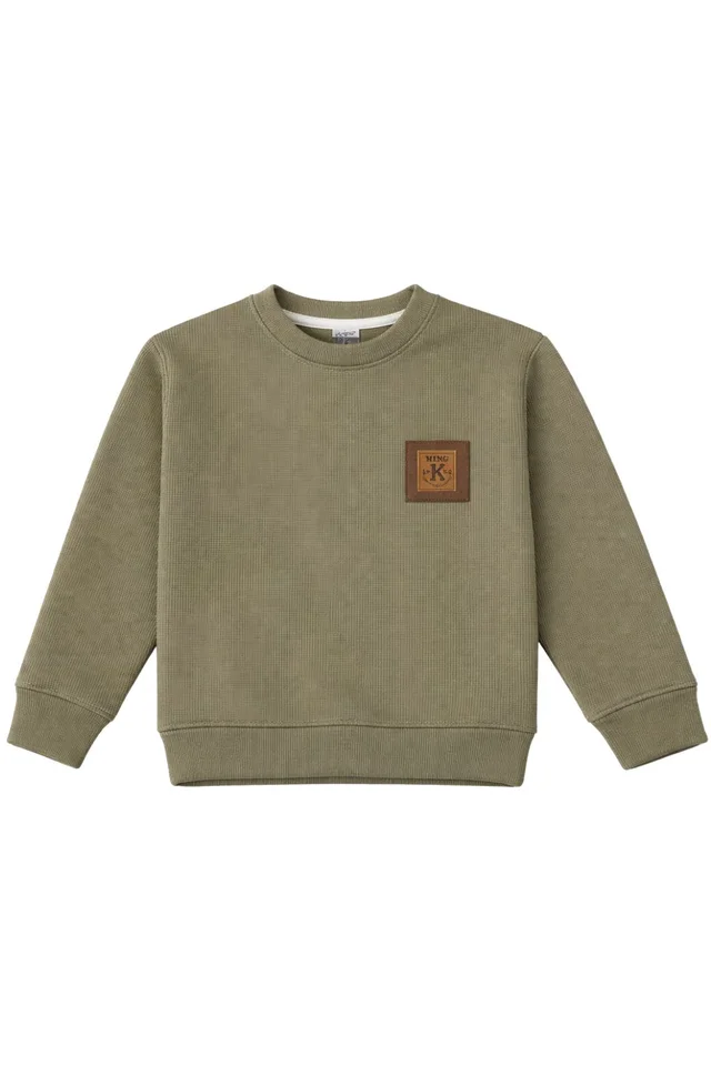 Buzo niño de darlon morley con interior de patagonia, bien Abrigado, con aplique combinado