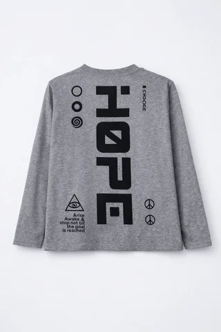 Remerón manga larga de niño con doble estampa en frente y espalda ¨hope¨ - Vista 5