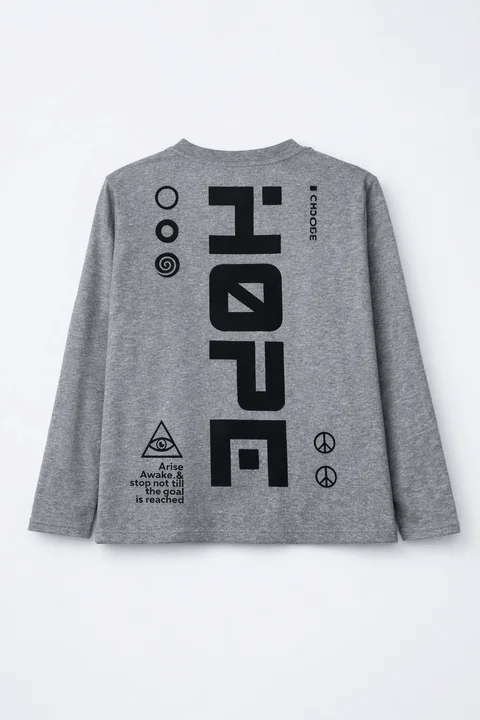 Remerón manga larga de niño con doble estampa en frente y espalda ¨hope¨