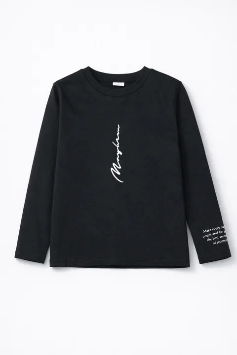 Remera manga larga de varon con estampa en frente y manga