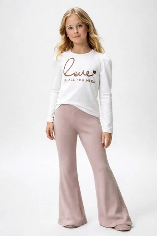 Calza lisa térmica oxford de niña  - Vista 1