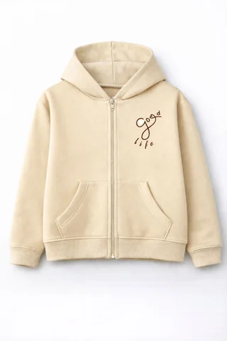 Campera de friza teen con estampa tipo logo con capucha - Vista 2