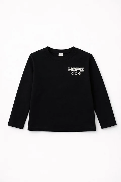 Remerón manga larga de niño con doble estampa en frente y espalda ¨hope¨