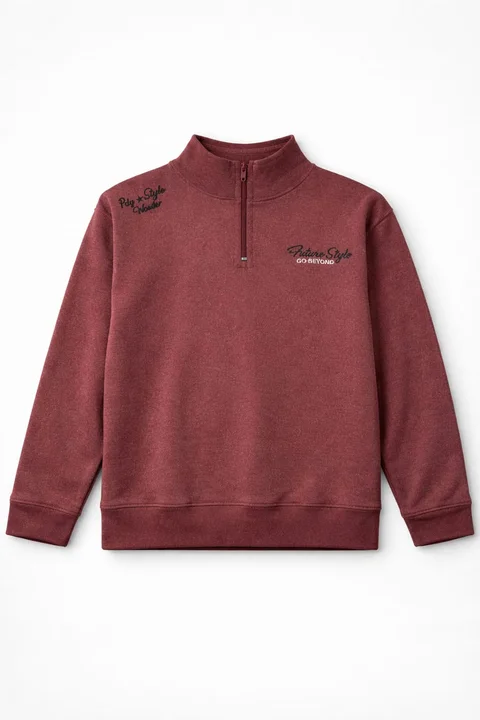 Buzo de niño de coconut con cuello alto y cierre con doble bordado