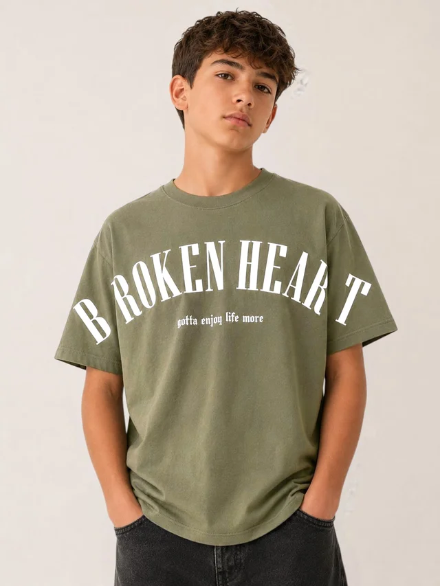 Remera manga corta Broken Heart Teens