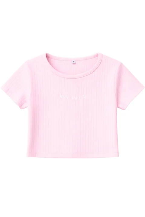 Remera manga corta teen de morley ancho con bordado " mon amour" 