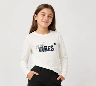 Remera manga larga Good Vibes Kids - Vista 2
