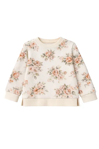 Buzo niña de friza estampado flores románticas  - Vista 3