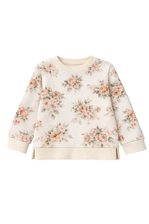 Buzo niña de friza estampado flores románticas 