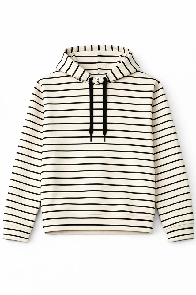 Buzo Teen de coconut rayado con capucha ajustable 