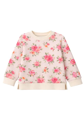 Buzo de nena de algodon rustico estampado flores - Vista 3