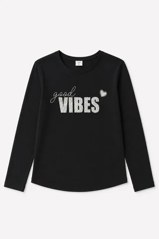 Remera manga larga Good Vibes Kids - Vista 3