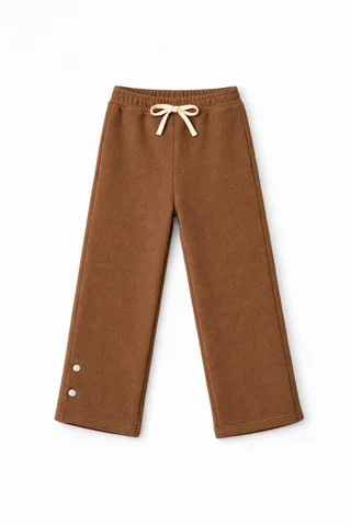 Conjunto de lanilla niña de buzo y pantalón con botones en combinación - Vista 3