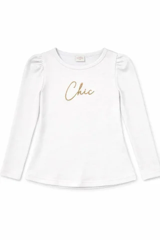 Remera manga larga de niña con manga princesa y bordado ¨chic¨ - Vista 2