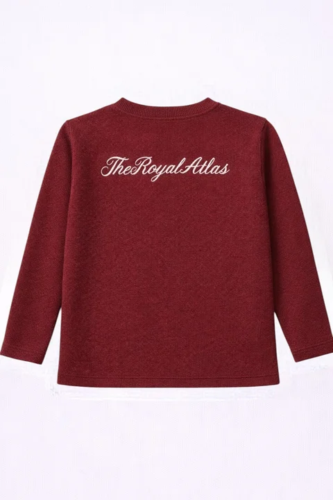 Buzo Infantil de Lanilla con Botones y Bordado en Espalda, tipo sweater