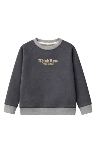 Buzo de niño de Friza Clásico Bordado “Think Less” - Vista 2