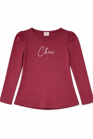 Remera manga larga de niña con manga princesa y bordado ¨chic¨ - Vista 3