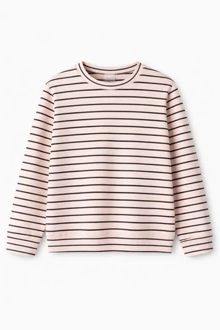 Buzo de nena de coconut rayado clasico con cuello redondo  - Vista 2