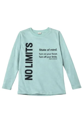 Remera manga larga de varón con estampa vertical en frente ¨no limits¨ - Vista 3
