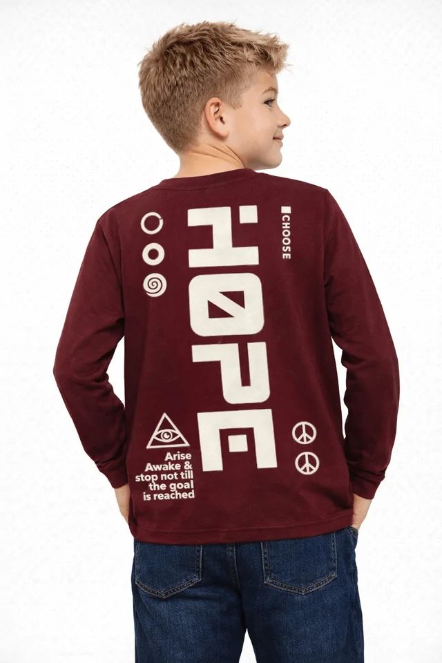 Remerón manga larga de niño con doble estampa en frente y espalda ¨hope¨