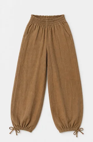 Pantalón de Lino Con Tira Teens - Vista 5