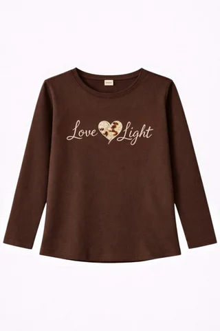 Remera manga larga de niña con estampa foil de diseño “love light” - Vista 4