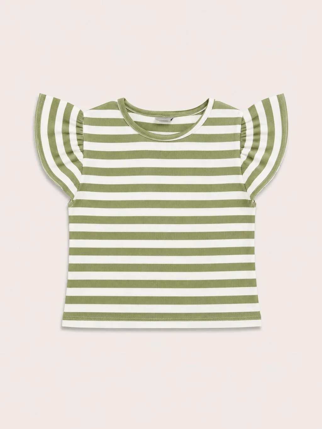 Remera Manga Corta Rayada Volados Kids