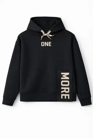 Buzo de friza teen con capucha y apertura con estampa ¨one more¨ - Vista 6