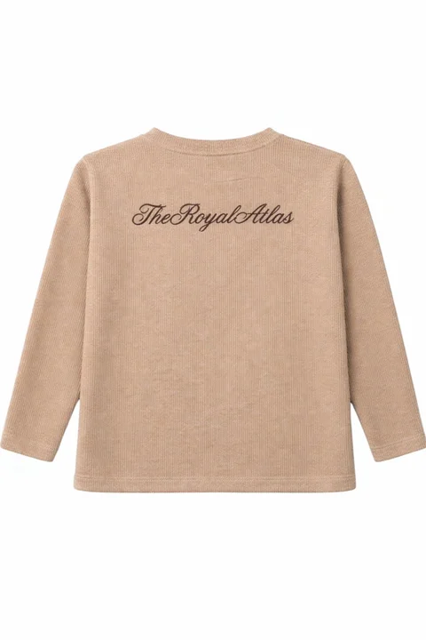 Buzo Infantil de Lanilla con Botones y Bordado en Espalda, tipo sweater