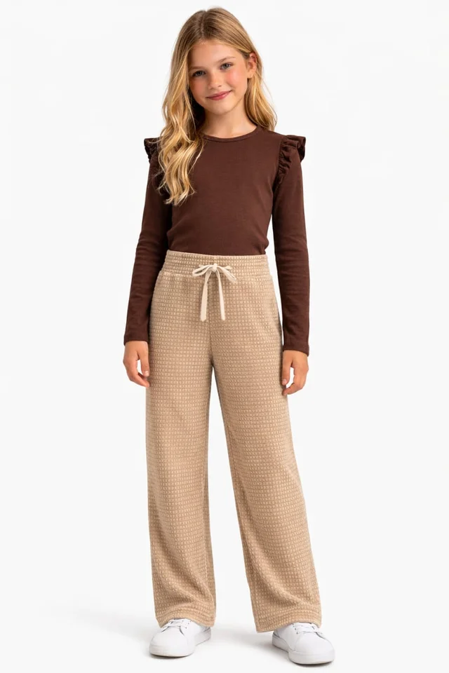 Pantalón Niña bifaz súper suave con cordon 