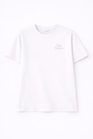 Remera de teen varon manga corta lisa con bordado  al tono - Vista 2