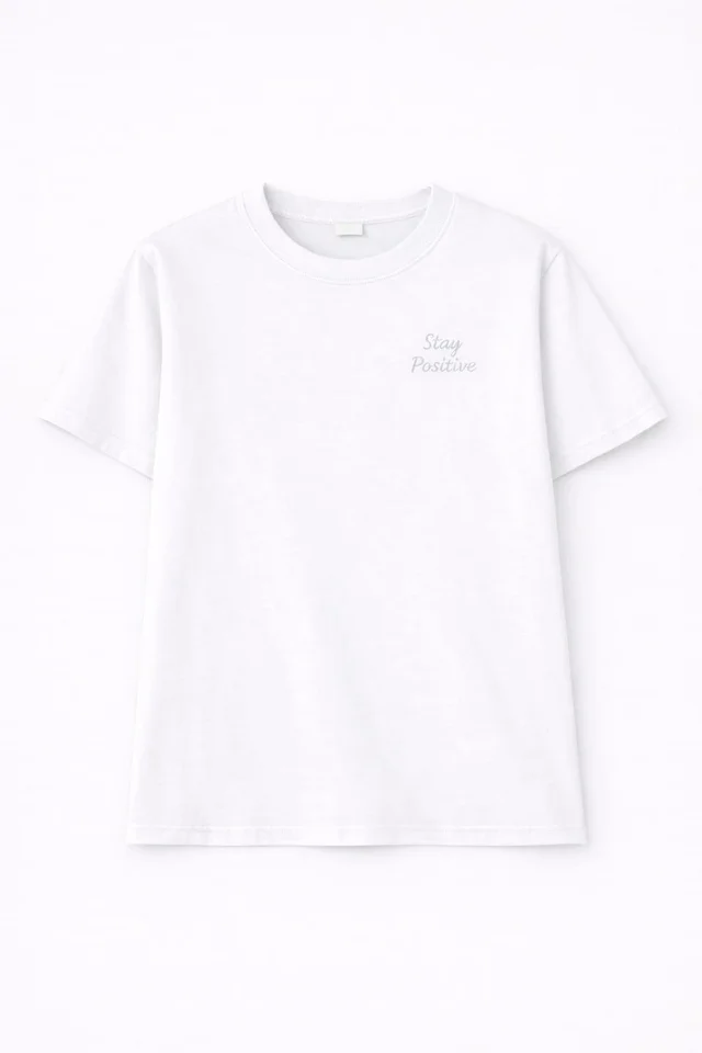 Remera de teen varon manga corta lisa con bordado  al tono