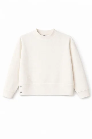 Buzo lanilla con cintura alta y botones de plata, tipo sweater - Vista 2