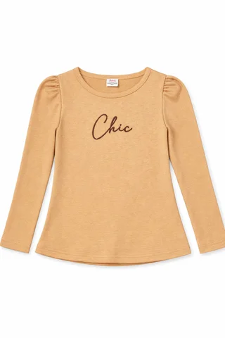 Remera manga larga de niña con manga princesa y bordado ¨chic¨ - Vista 5