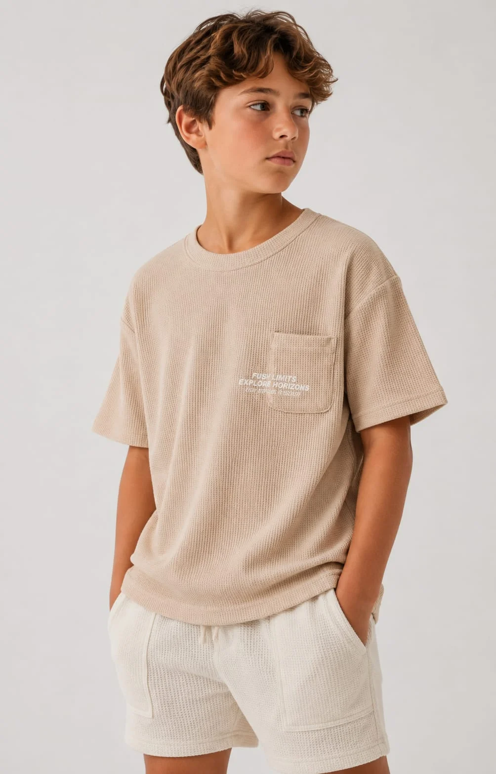 Remera Manga Corta Waffle Limits Kids