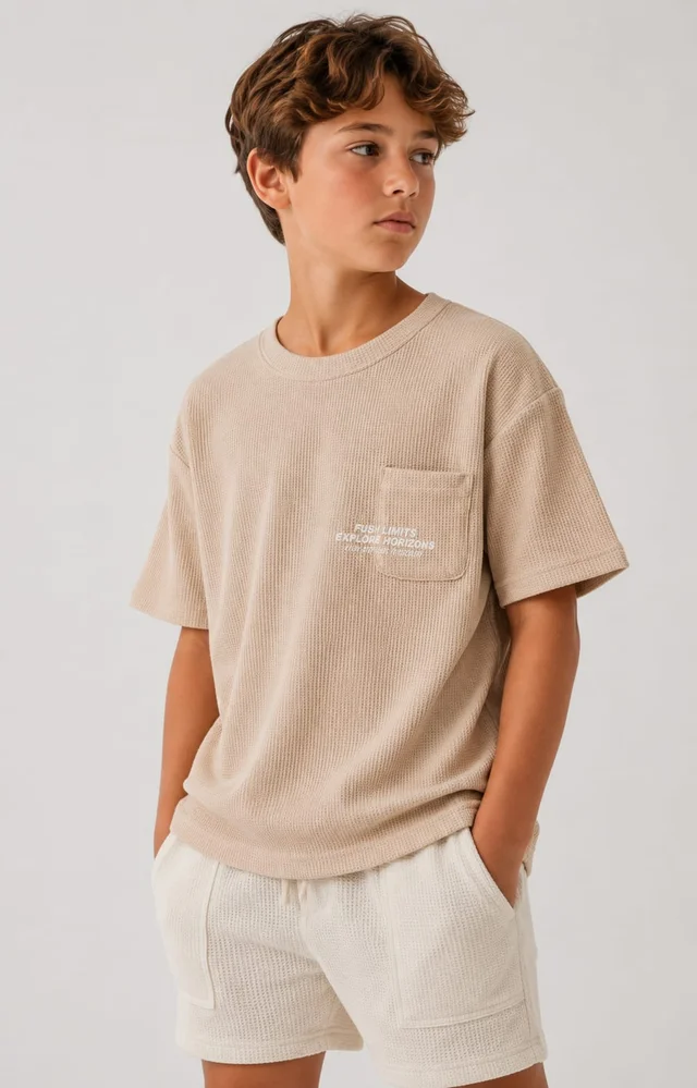 Remera Manga Corta Waffle Limits Kids