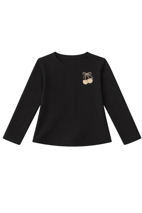 Remera manga larga de nena de morley gamuzado con bordado 