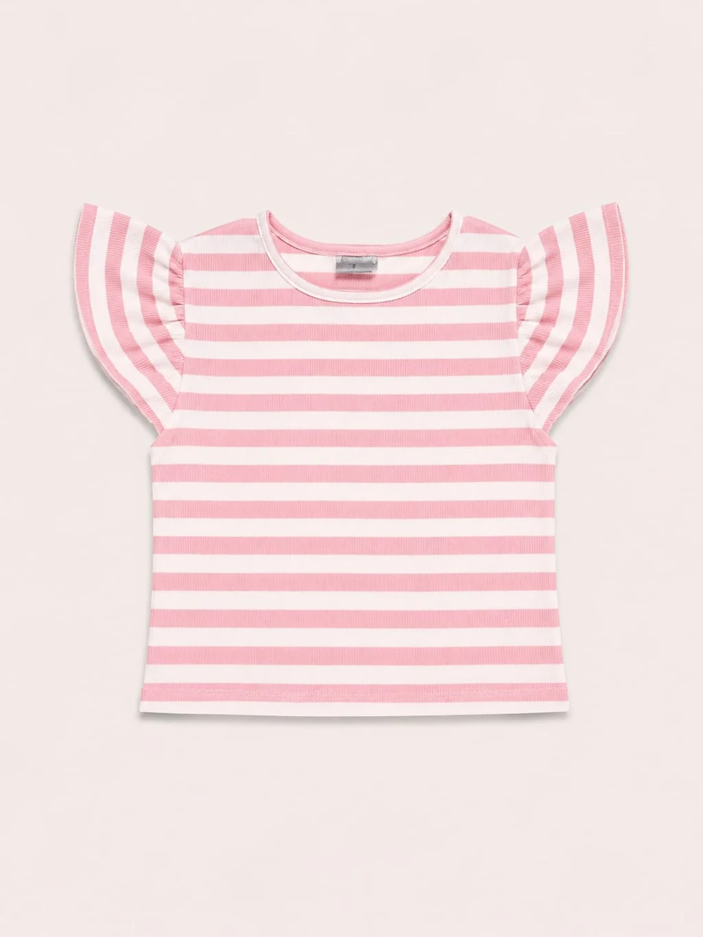 Remera Manga Corta Rayada Volados Kids