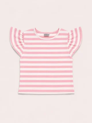 Remera Manga Corta Rayada Volados Kids - Vista 2
