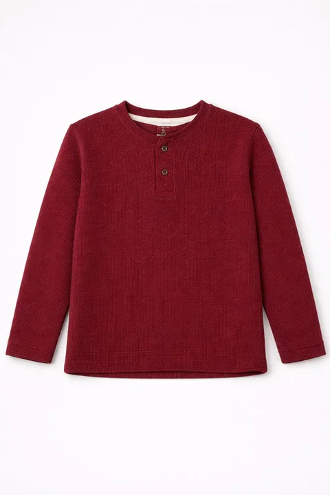 Buzo Infantil de Lanilla con Botones y Bordado en Espalda, tipo sweater