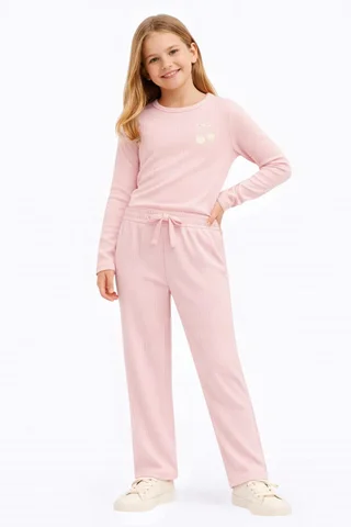 Pantalon de niña de morley basta ancha recto tipo gamuzado - Vista 1