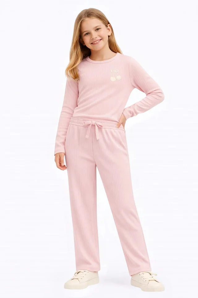 Pantalon de niña de morley basta ancha recto tipo gamuzado