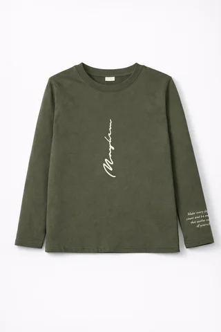 Remera manga larga de varon con estampa en frente y manga - Vista 4