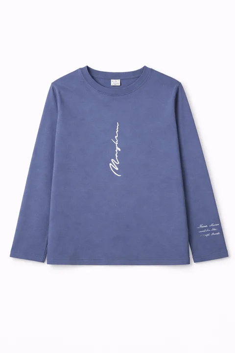 Remera manga larga de varon con estampa en frente y manga