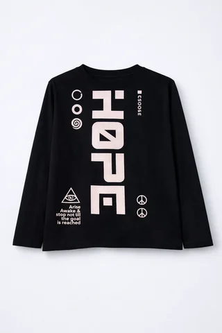 Remerón manga larga de niño con doble estampa en frente y espalda ¨hope¨ - Vista 4