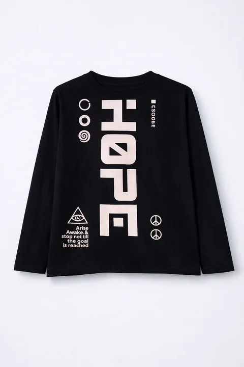 Remerón manga larga de niño con doble estampa en frente y espalda ¨hope¨