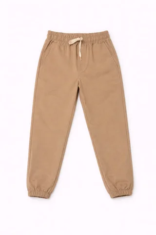 Jogger gabardina liso con cintura elastizada - Vista 2