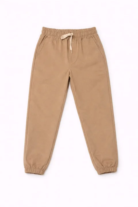 Jogger gabardina liso con cintura elastizada